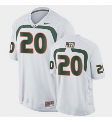 Men Miami Hurricanes Ed Reed Game White College Football Jersey