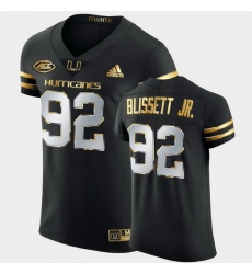 Men Miami Hurricanes Jason Blissett Jr. Golden Edition Black Authentic Jersey