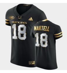 Men Miami Hurricanes Tate Martell Golden Edition Black Authentic Jersey