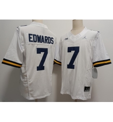 Men Michigan Wolverines Donovan Edwards #7 White F U S E Stitched Jersey