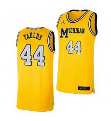 Michigan Wolverines Jaron Faulds Maize Retro Limited Basketball Jersey