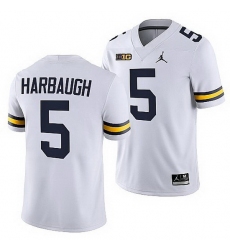 Michigan Wolverines Jim Harbaugh White National Award Winner Men Jersey