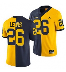 Michigan Wolverines Jourdan Lewis Navy Maize Split Edition Nfl Alumni Jersey