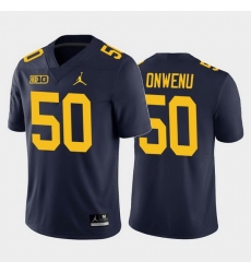 Michigan Wolverines Michael Onwenu Navy Home Men'S Jersey