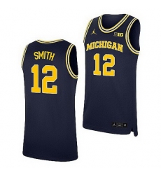 Michigan Wolverines Mike Smith Navy Replica College Basketball Jersey