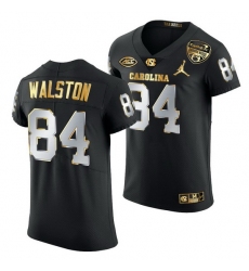 North Carolina Tar Heels Garrett Walston Black 2021 Orange Bowl Golden Edition Jersey