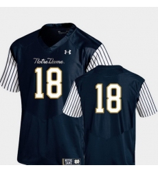 Men Notre Dame Fighting Irish 18 Navy Football 2018 Shamrock Series Pinstripe Jersey