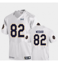 Men Notre Dame Fighting Irish Nic Weishar 82 White College Football Replica Jersey