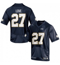 Men Under Armour 27 Replica Navy Blue Julian Love Notre Dame Fighting Irish Alumni Football Jersey