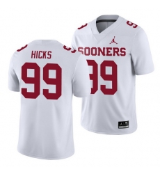 Oklahoma Sooners Marcus Hicks White College Football Men'S Jersey