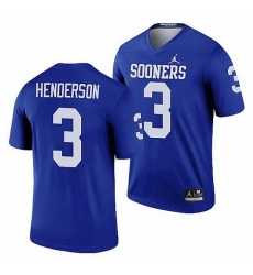 Oklahoma Sooners Mikey Henderson Blue Legend Men'S Jersey