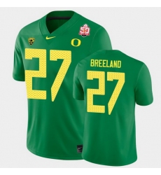 Men Oregon Ducks Jacob Breeland 2021 Fiesta Bowl Green Game Jersey 0A