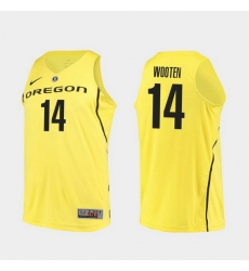 Men Oregon Ducks Kenny Wooten Yellow Authentic College Basketball Jersey