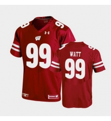 Men Wisconsin Badgers J.J. Watt Replica Red Football Jersey