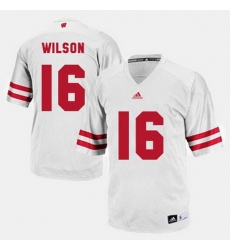 Men Wisconsin Badgers Russell Wilson College Football White Jersey