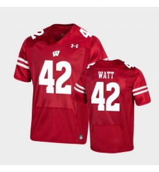 Men Wisconsin Badgers T.J. Watt Premier Red Football Jersey