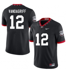 Men #12 Brock Vandagriff Georgia Bulldogs 100th Anniversary College Football Jerseys Sale-100th Blac