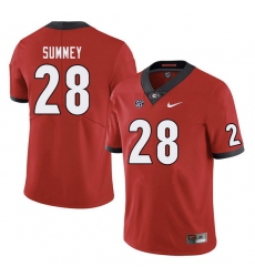 Men #28 Anthony Summey Georgia Bulldogs College Football Jerseys Sale-Red