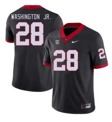 Men #28 Marcus Washington Jr. Georgia Bulldogs College Football Jerseys Stitched-Black