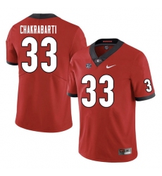 Men #33 Kaustov Chakrabarti Georgia Bulldogs College Football Jerseys Sale-Red