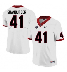 Men #41 Denton Shamburger Georgia Bulldogs College Football Jerseys Sale-White