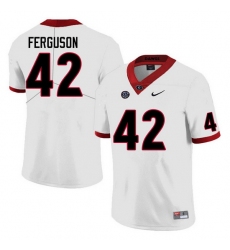 Men #42 Tauheed Ferguson Georgia Bulldogs College Football Jerseys Sale-White Anniversary