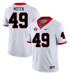 Men #49 Jamier Moten Georgia Bulldogs College Football Jerseys Stitched-White