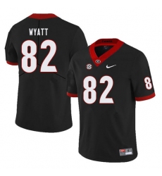 Men #82 Kolby Wyatt Georgia Bulldogs College Football Jerseys Sale-Black