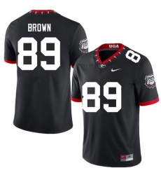 Men #89 Malcolm Brown Georgia Bulldogs College Football Jerseys Sale-100th Anniversary