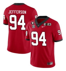 Men #94 Jonathan Jefferson Georgia Bulldogs 2022-23 CTP National Championship Football Jerseys