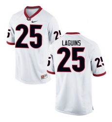 Men Georgia Bulldogs #25 Jaleel Laguins College Football Jerseys-White