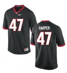 Men Georgia Bulldogs #47 Daniel Harper College Football Jerseys-Black