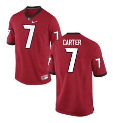 Men Georgia Bulldogs #7 Lorenzo Carter College Football Jerseys-Red