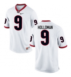 Men Georgia Bulldogs #9 Jeremiah Holloman College Football Jerseys-White