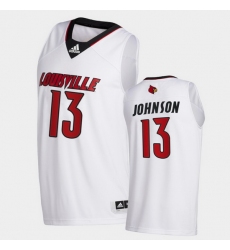 Men Louisville Cardinals David Johnson College Basketball White Swingman 2020 21 Jersey