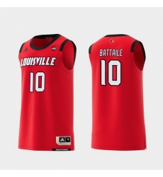 Men Louisville Cardinals Wyatt Battaile Red Replica College Basketball Jersey