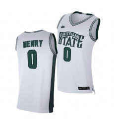 Michigan State Spartans Aaron Henry White Limited Retro Michigan State Spartans Jersey