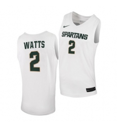 Michigan State Spartans Rocket Watts White Replica Men Jersey