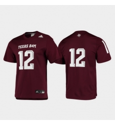 Men Texas A&M Aggies 12 Maroon Replica Football Jersey