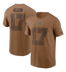 Men Buffalo Bills 17 Josh Allen 2023 Brown Salute To Service Name  26 Number T Shirt