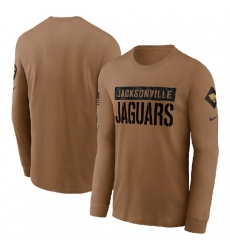 Men Jacksonville Jaguars 2023 Brown Salute To Service Long Sleeve T Shirt