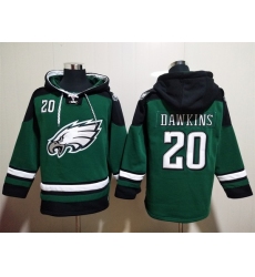 Philadelphia Eagles Green Sitched Pullover Hoodie#20 Brian Dawkins