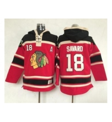 Chicago Blackhawks #18 Denis Savard Red Lace-Up NHL Jersey Hoodie