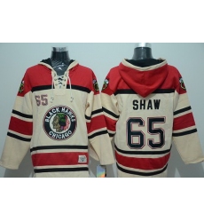 Men Chicago Blackhawks 65 Andrew Shaw Gream Sawyer Hooded Sweatshirt Stitched NHL Jersey