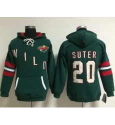 Minnesota Wild 20 Ryan Suter Green Women Old Time Heidi NHL Hoodie