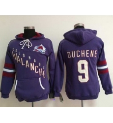 Colorado Avalanche 9 Lanny McDonald Purple Women Old Time Heidi NHL Hoodie