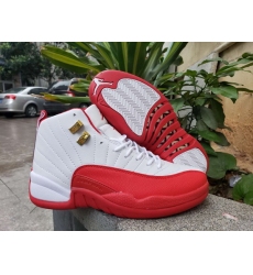 Men Air Jordan 12 Retro Men Shoes White Red