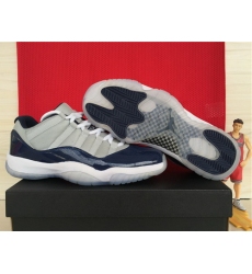 Air Jordan 11 Shoes 2015 Mens Low Bred Georgetown Grey Navy