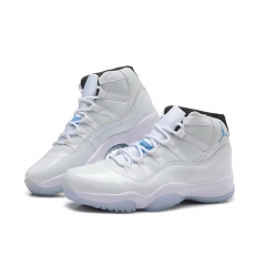 Girls Air Jordan 11 GS White Black Legend Blue