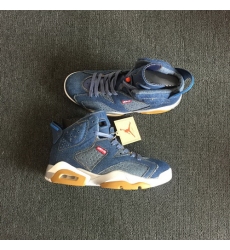 Men Air Jordan 6 Levis Men Shoes Blue